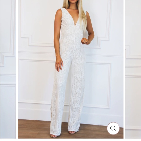 Anthropologie Pants - Lace Bridal Jumpsuit L
